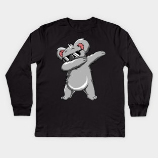 Dabbing Koala Funny Dab Dance Gift For Boys Kids Kids Long Sleeve T-Shirt